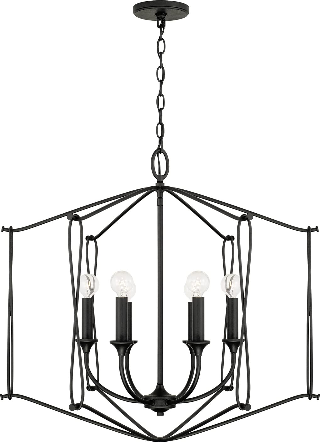 Capital Lighting 541661BI Bentley 6 Light Foyer Black Iron