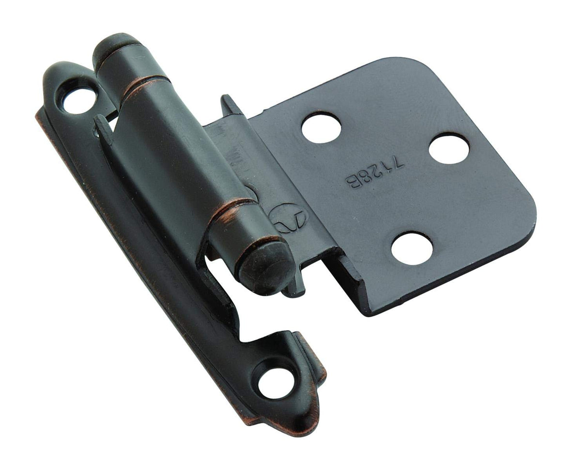 Amerock Cabinet Hinge 3/8 inch (10 mm) Inset Hinge Oil Rubbed Bronze 10 Pack Self-Closing Hinge Face Mount Hinge Cabinet Door Hinge