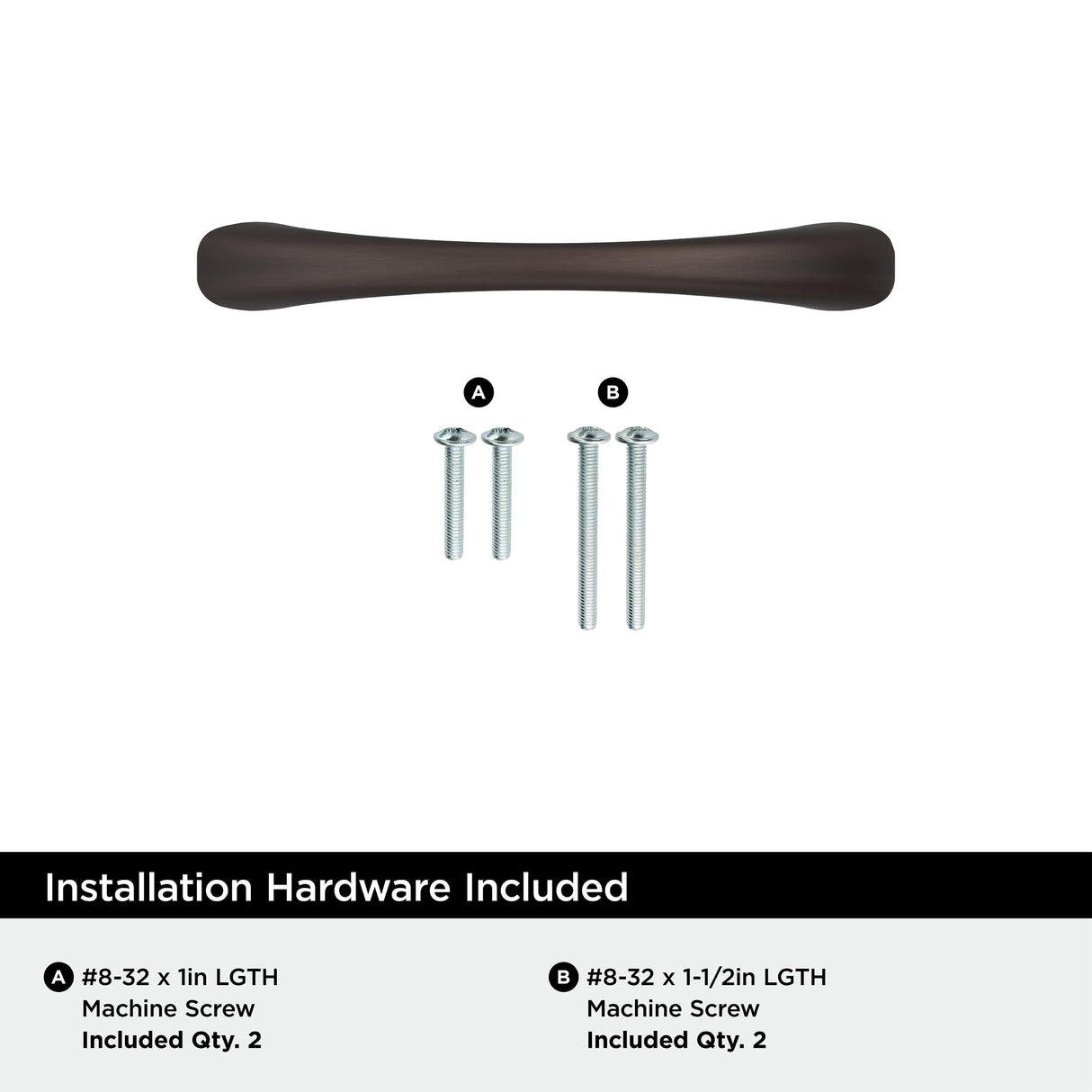 Amerock BP37230ORB Oil-Rubbed Bronze Cabinet Pull 3 inch (76mm) Center-to-Center Cabinet Hardware Vaile Furniture Hardware Drawer Pull