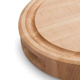 John Boos CB1051-1M1212175 Maple Wood Cutting Board for Kitchen Prep, 1.75" Thick, Large, Edge Grain, Circular Charcuterie Block, 12", Reversible, Juice Grooves 12DIAX1.75 MPL-EDGE GR-