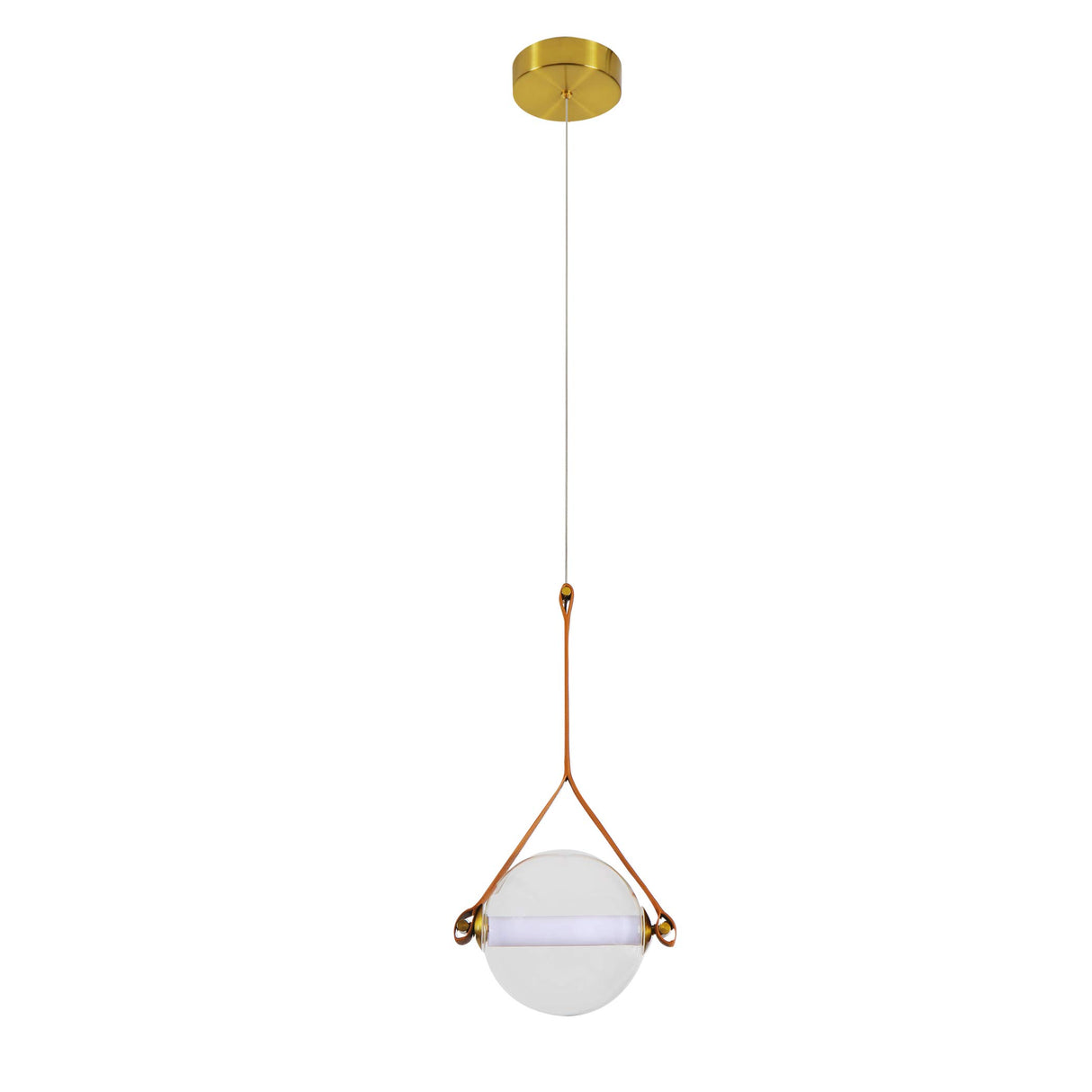 VONN Salerno VAP2141AB 9" Integrated LED Pendant Lighting Fixture with Glass Shade in Antique Brass