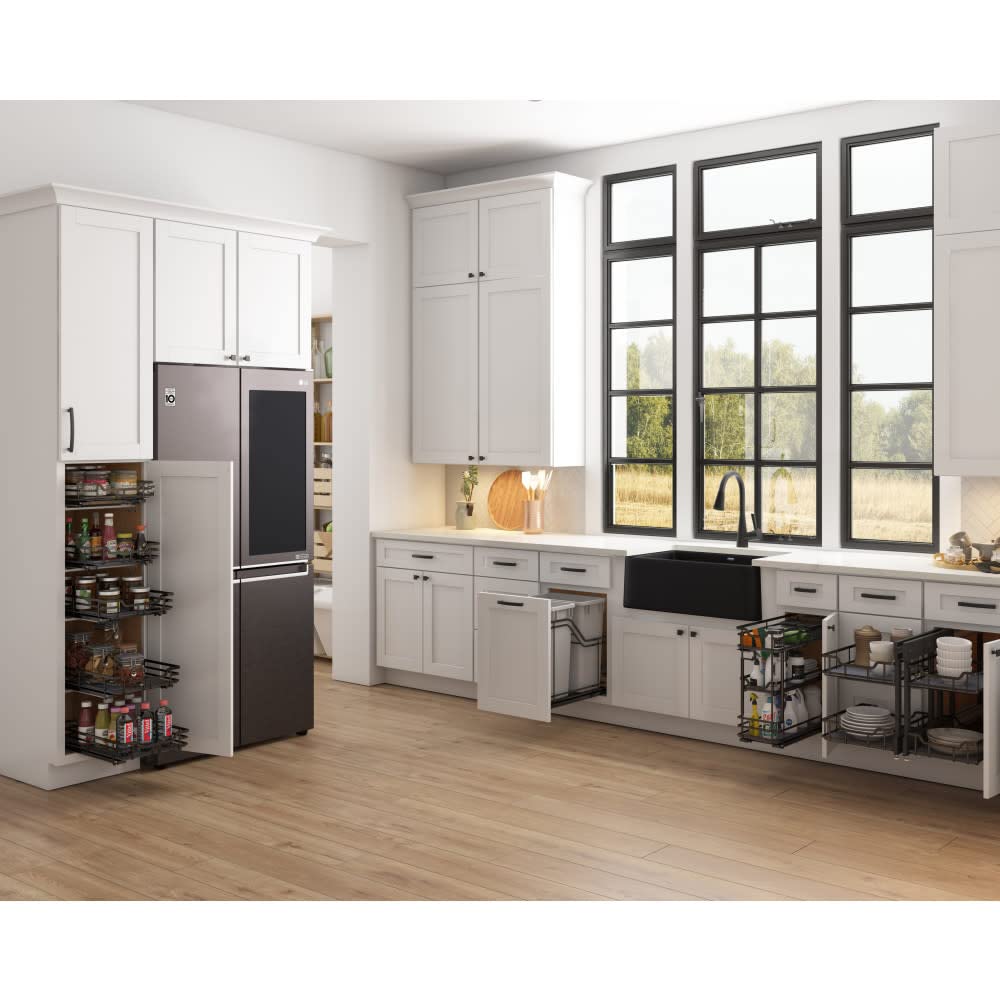 Hardware Resources SWS-DBPO8BN 8" Black Nickel STORAGE WITH STYLE® Metal "No Wiggle" Under Drawer Base Pullout, Preassembled with Soft-close Slides