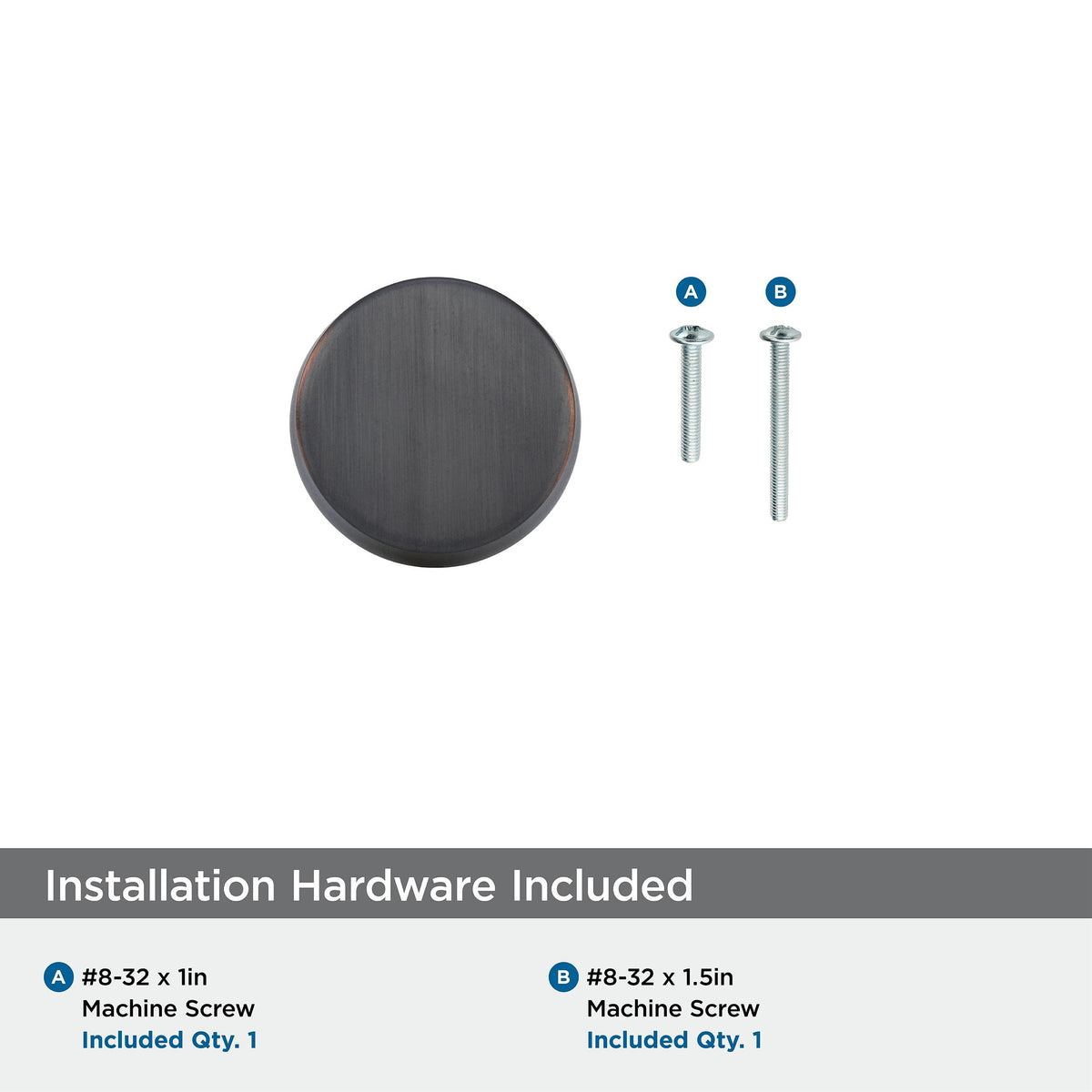 Amerock Cabinet Knob Oil Rubbed Bronze 1-5/8 inch (41 mm) Diameter Blackrock 1 Pack Drawer Knob Cabinet Hardware