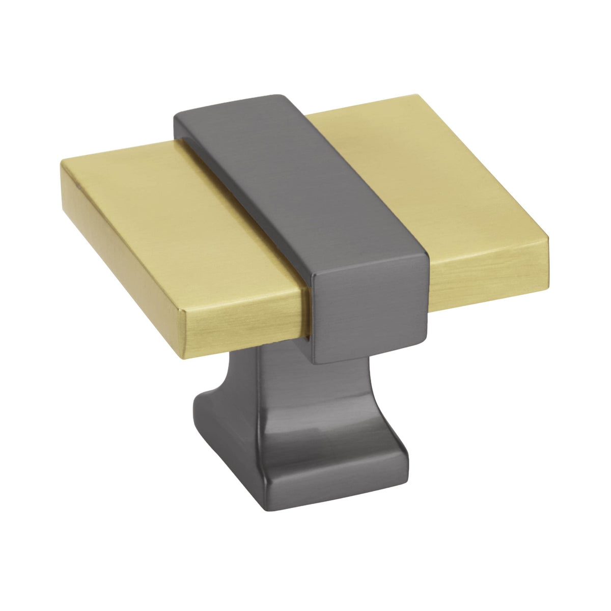 Amerock Cabinet Knob Brushed Gold/Black Chrome 1-3/8 inch (35 mm) Length Overton 1 Pack Drawer Knob Cabinet Hardware