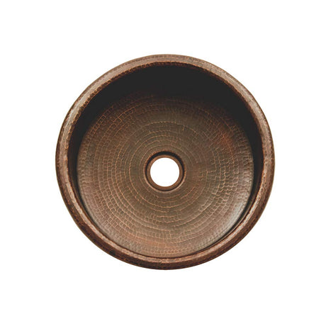 Premier Copper Products BV15DB215-Inch Round Bar Vessel Tub Sink in Oil Rubbed Bronze