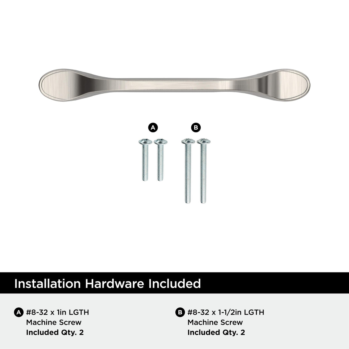 Amerock BP21936G10 Satin Nickel Cabinet Pull 3-3/4 inch (96mm) Center-to-Center Cabinet Hardware Ravino Furniture Hardware Drawer Pull