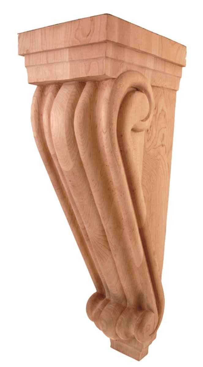 Hardware Resources CORC-3CH 6-3/4" W x 7-5/8" D x 22" H Cherry Scrolled Corbel