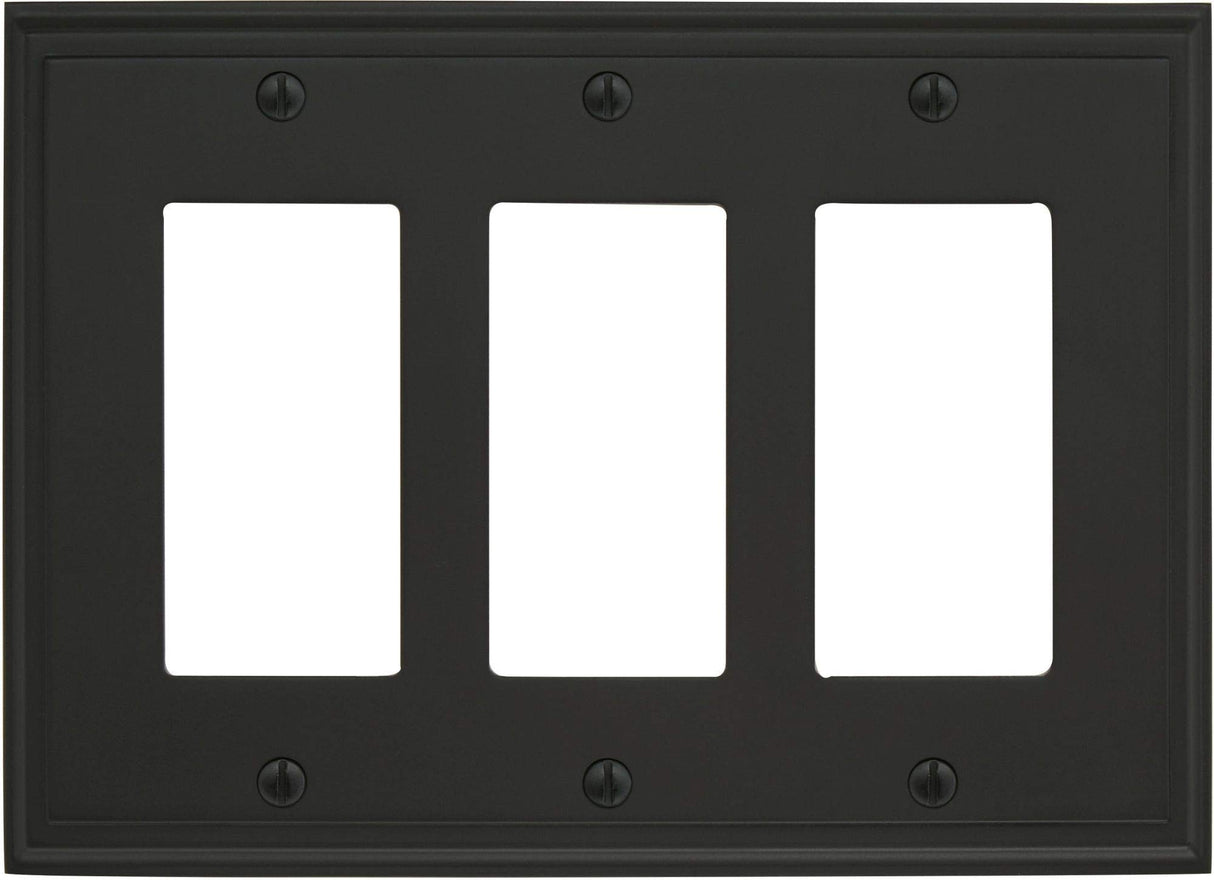 Amerock Wall Plate Black Bronze 3 Rocker Switch Plate Cover Mulholland 1 Pack Decora Wall Plate Light Switch Cover