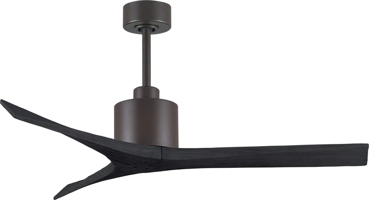 Matthews Fan MW-TB-BK-52 Mollywood 6-speed contemporary ceiling fan in Textured Bronze finish with 52” solid matte black wood blades