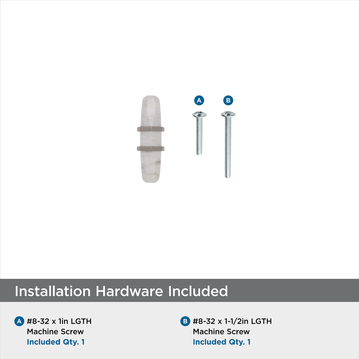Amerock Cabinet Knob Marble White/Satin Nickel 2-1/2 inch (64 mm) Length Carrione 1 Pack Drawer Knob Cabinet Hardware