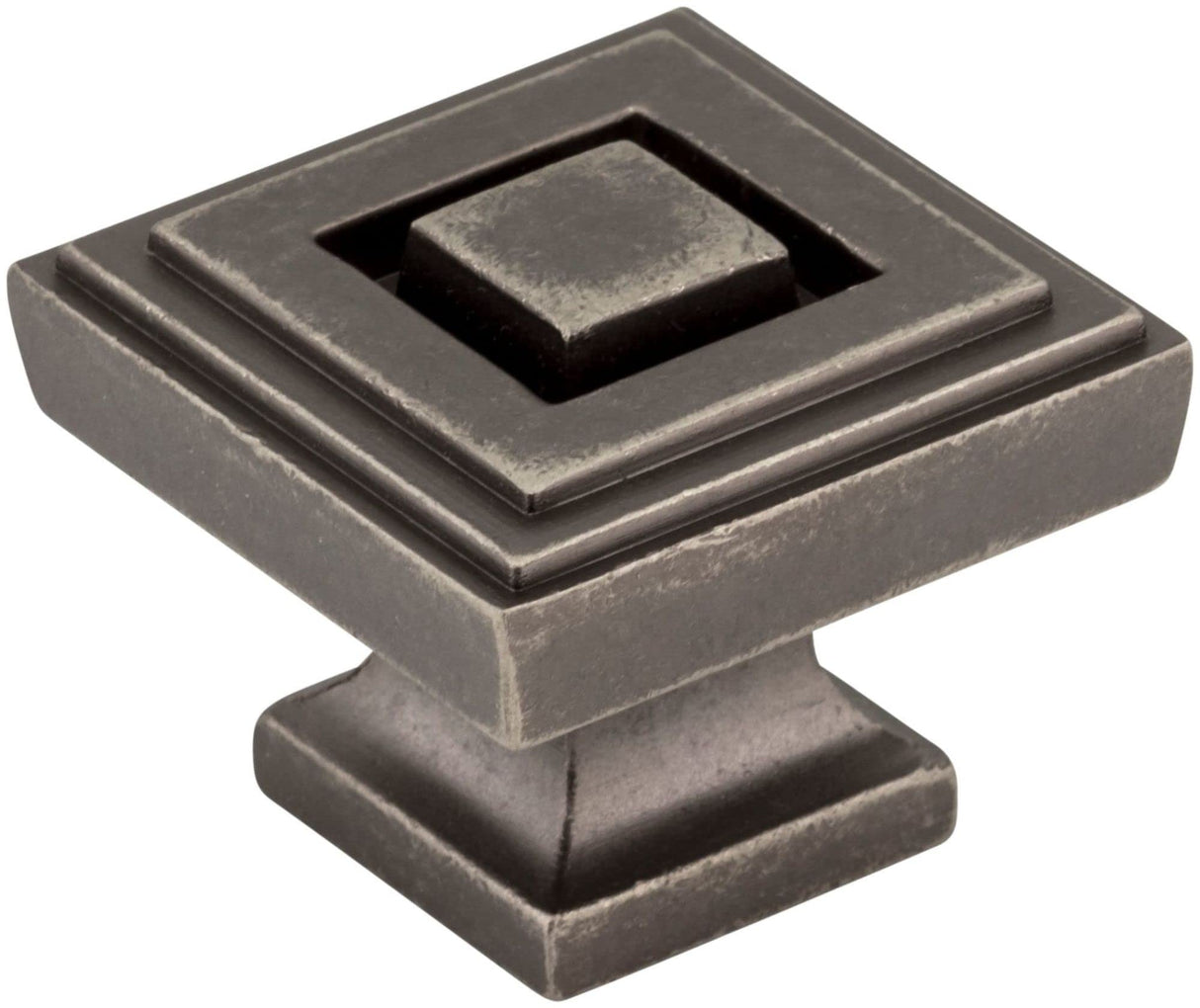 Jeffrey Alexander 585L-DP 1-1/4" Overall Length Distressed Pewter Square Delmar Cabinet Knob