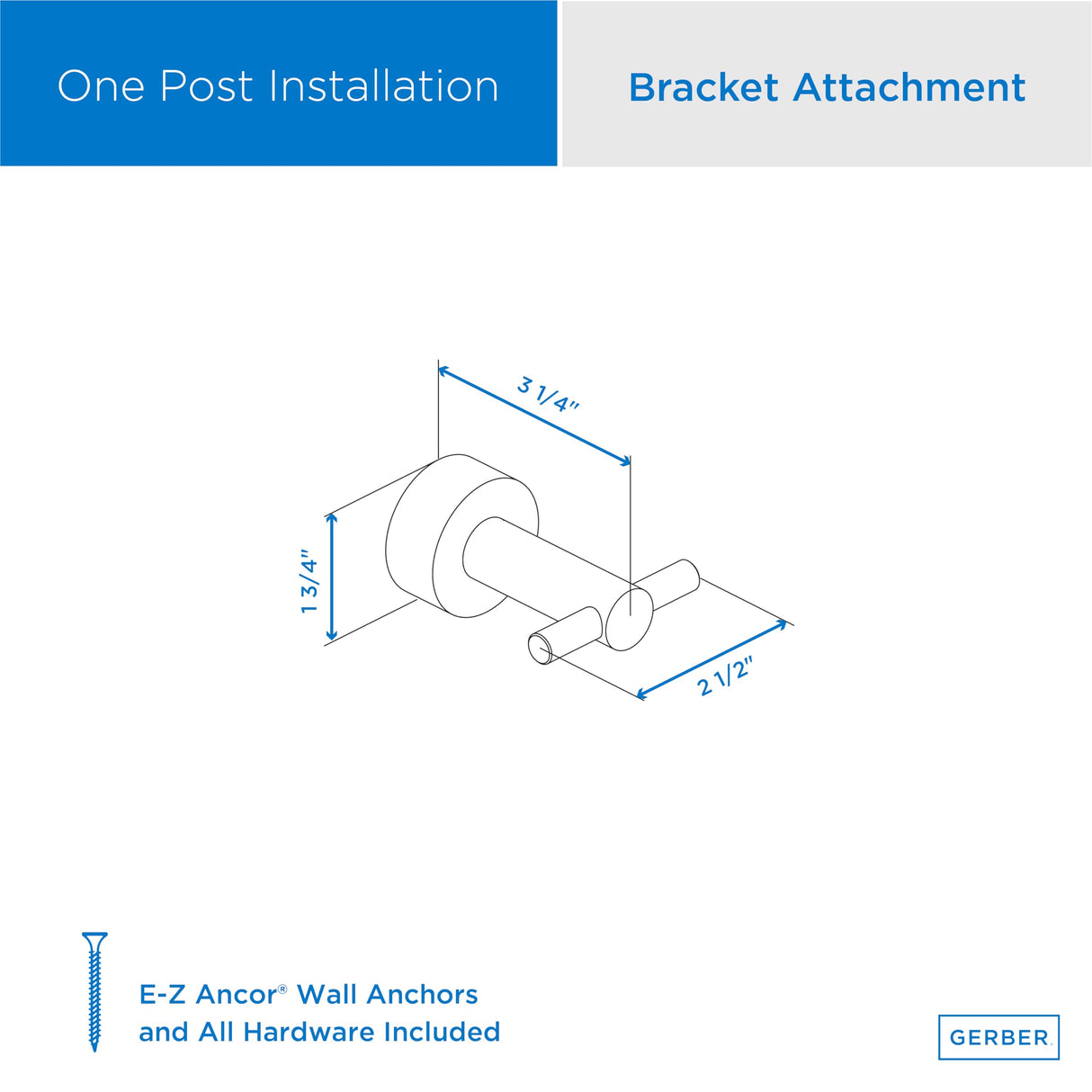 Gerber D446161BS Satin Black Parma Robe Hook