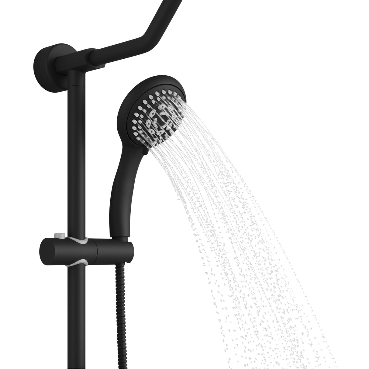 PULSE ShowerSpas 1011-lll-MB Kauai III Shower System, with 8" Rain Showerhead, 5-Function Hand Shower, Adjustable Slide Bar and Soap Dish, Matte Black Finish