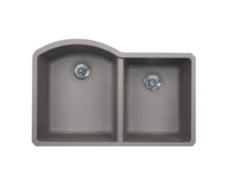 Swanstone QUDB-3322 22 x 33 Granite Undermount Double Bowl Sink in Espresso QU03322DB.170