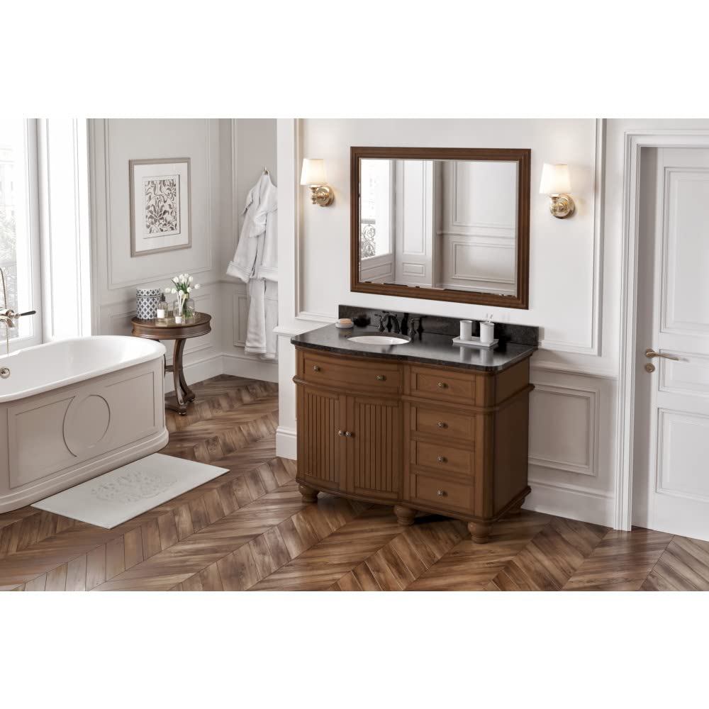 Jeffrey Alexander VKITCOM48WABGO 48" Walnut Compton Vanity, Compton-only Black Granite Vanity Top, undermount oval bowl