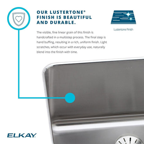 Elkay Lustertone LFR2519 Single Bowl Top Mount Stainless Steel Sink