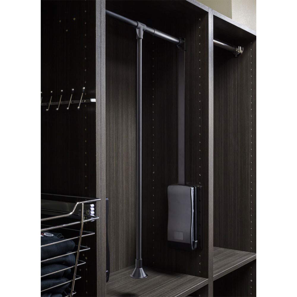 Hardware Resources 1523-BLK Black Heavy-Duty 45 Pound Capacity Expandable Wardrobe Lift for 25-1/2" - 35" Openings
