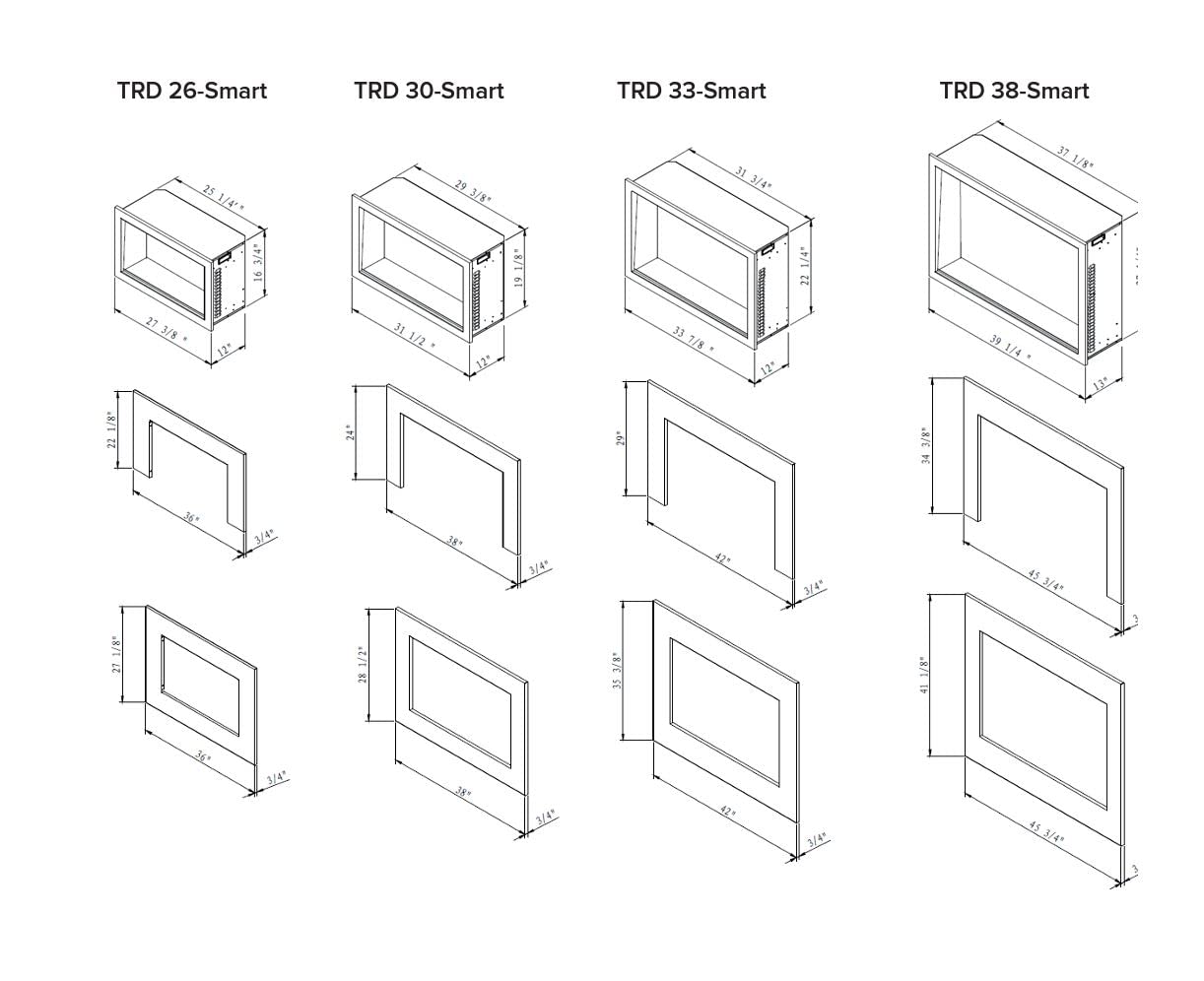 Amantii TRD-26-3 Tradtional - 3 Sided Trim Kit for the TRD-26 Smart Electric