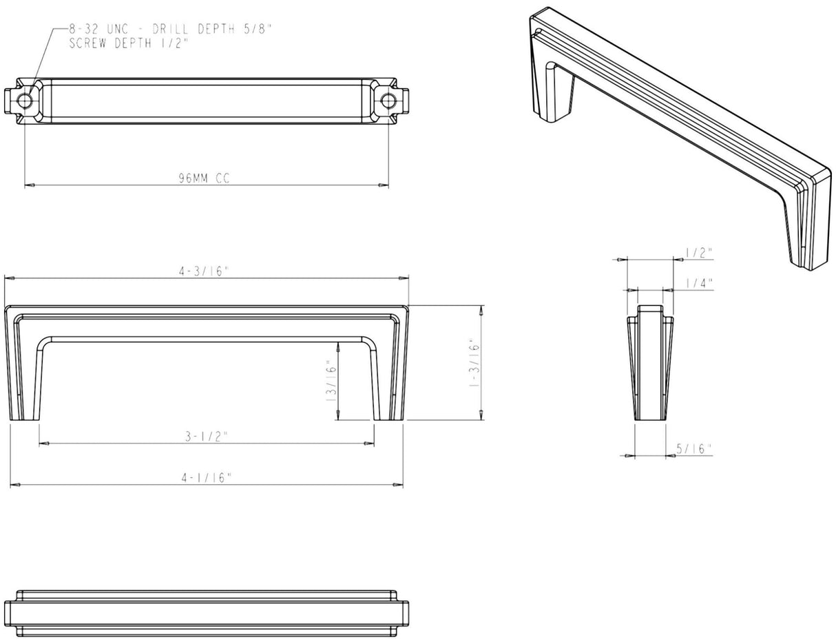 Jeffrey Alexander 259-96BNBDL 96 mm Center-to-Center Brushed Pewter Lexa Cabinet Pull