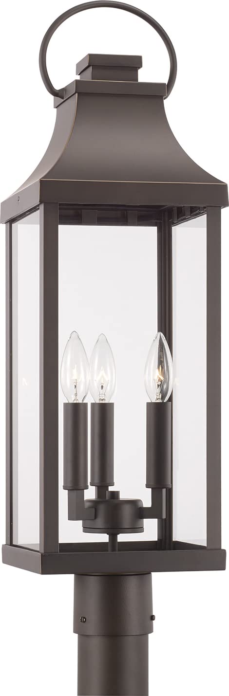 Capital Lighting 946432OZ Bradford 3 Light Outdoor Post Lantern Oiled Bronze