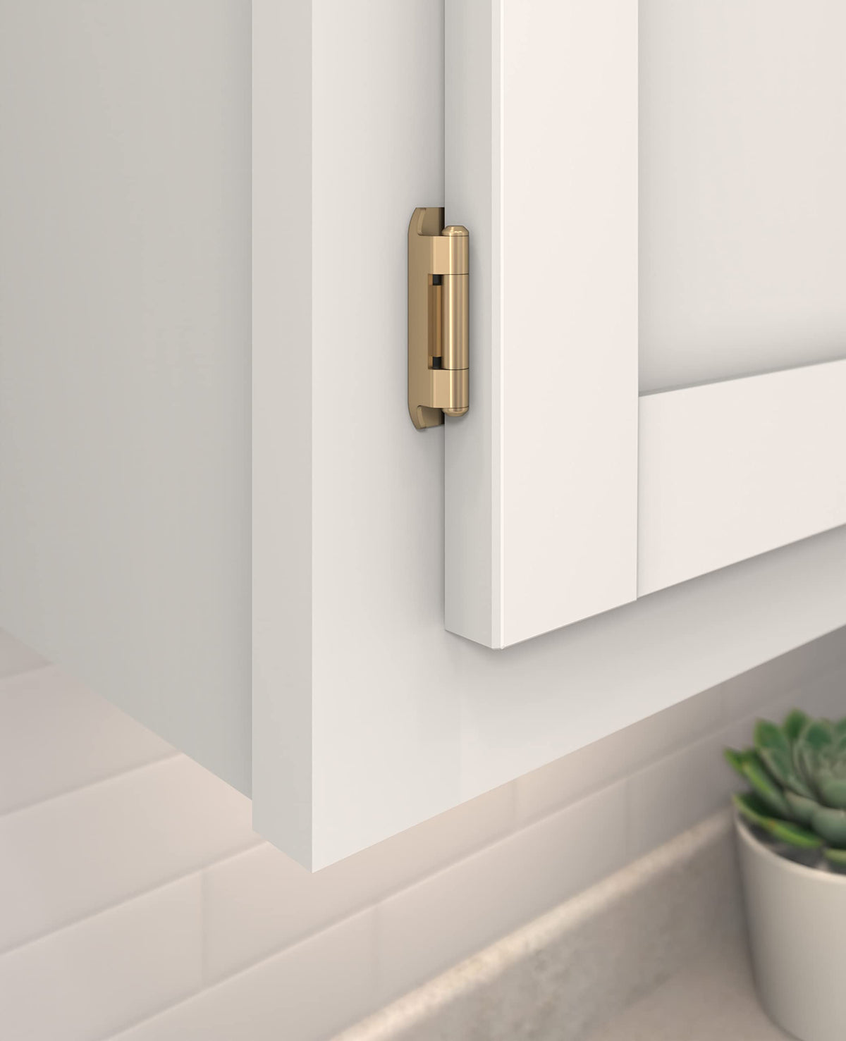 Amerock BPR8719CZ Cabinet Hinge 1/2 in (13 mm) Overlay Single Demountable Partial Wrap Champagne Bronze Kitchen Cabinet Door Hinge 1 Pair/2 Pack Functional Hardware