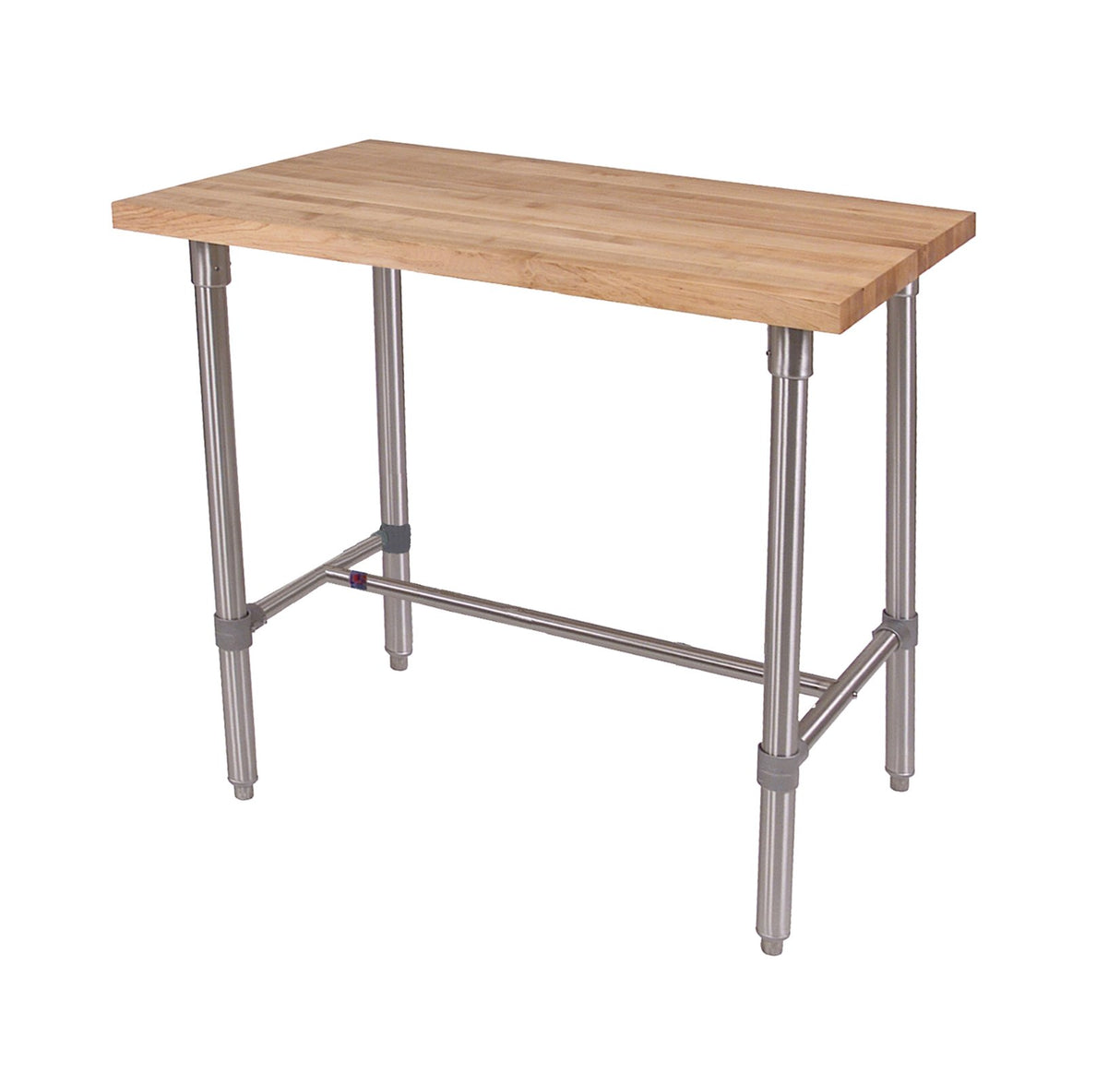 John Boos CUCNB08 Cucina Classico Maple Edge Grain Work Table with Stainless Steel Legs, 30 x 36 Inch