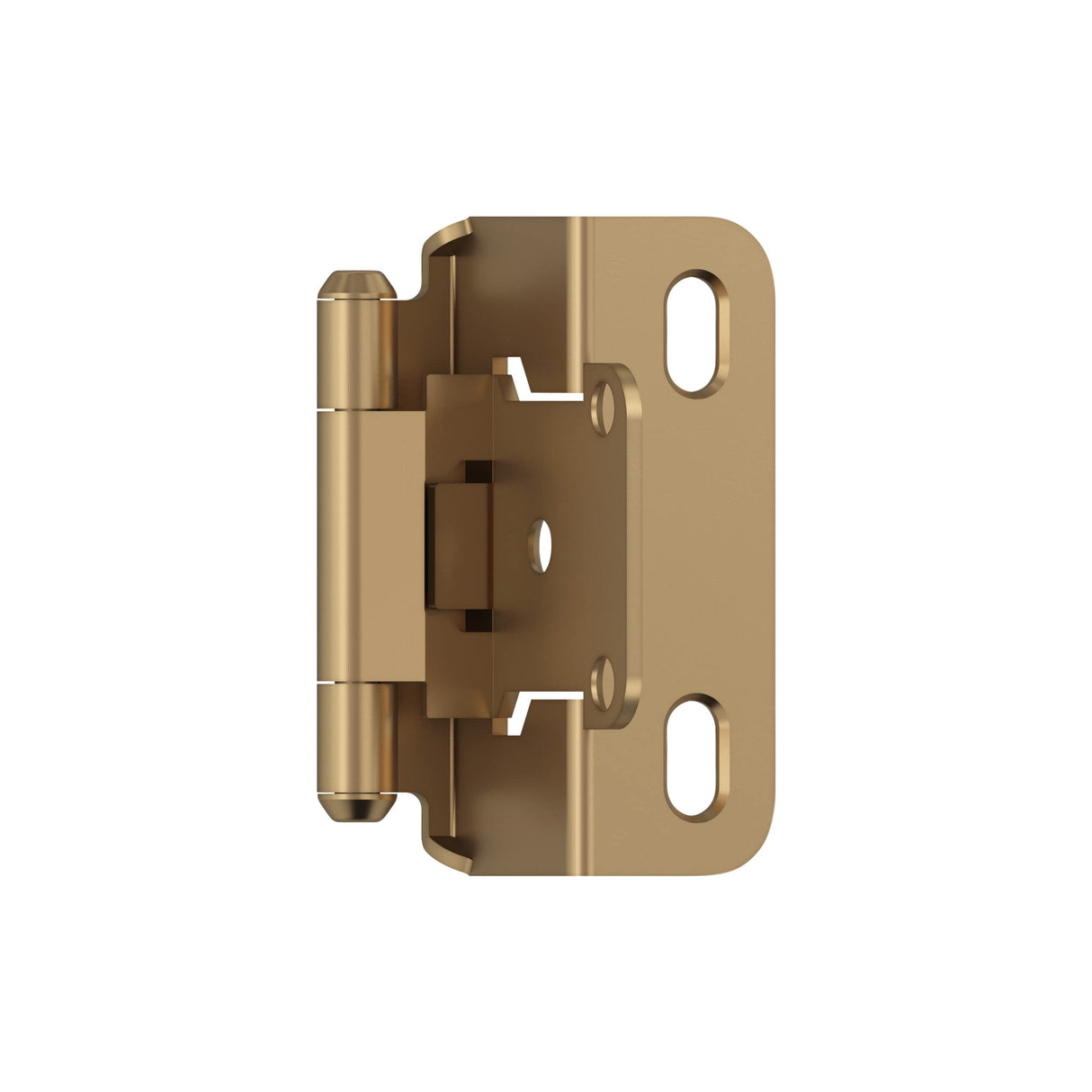 Amerock BPR7550CZ Cabinet Hinge 1/2 in (13 mm) Overlay Self Closing Partial Wrap Champagne Bronze Kitchen Cabinet Door Hinge 1 Pair/2 Pack Functional Hardware