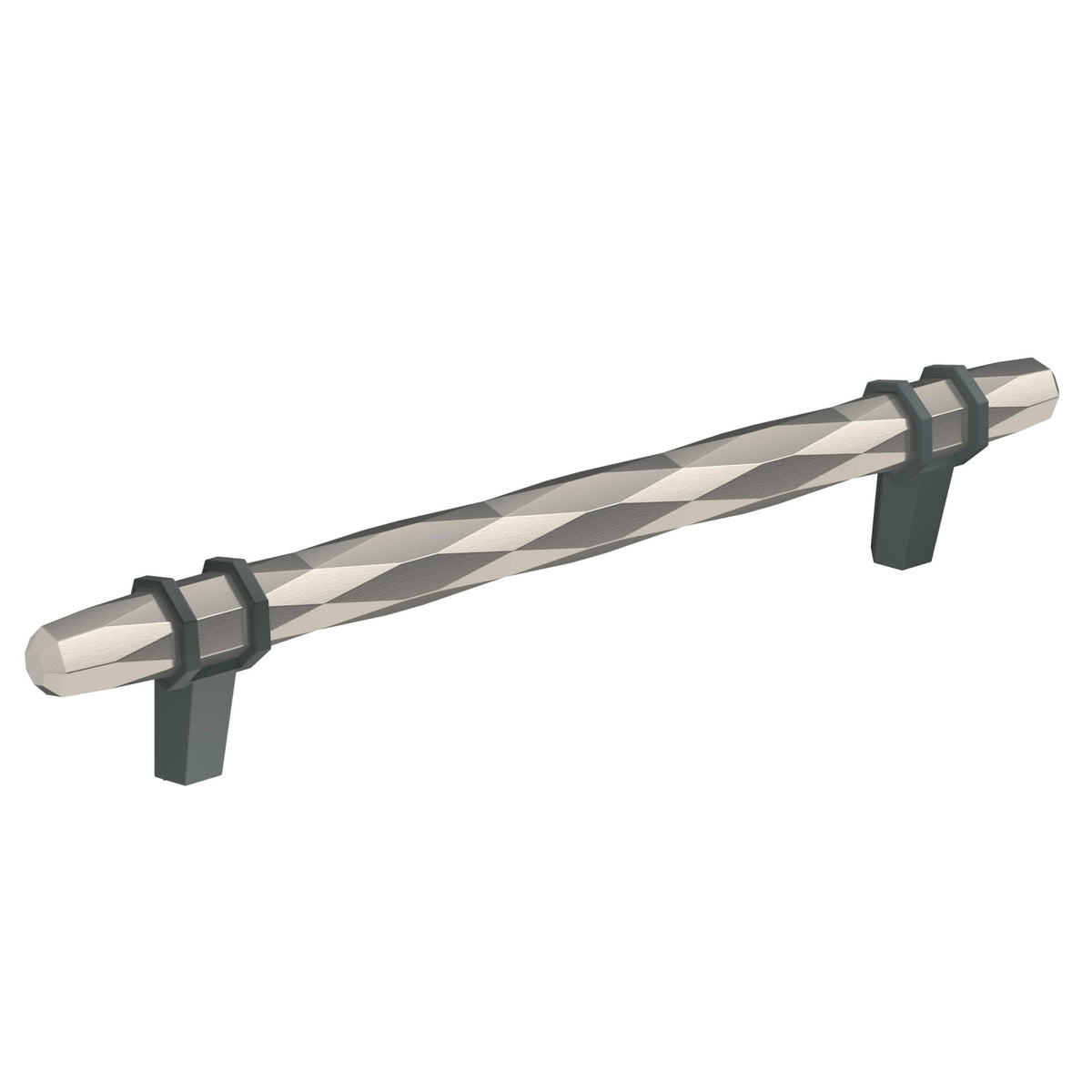 Amerock Cabinet Pull Polished Nickel/Black Bronze 6-5/16 inch (160 mm) Center-to-Center London 1 Pack Drawer Pull Drawer Handle Cabinet Hardware