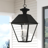 Livex Lighting 27224-04 Mansfield 4 Light 15 inch Black Outdoor Pendant Lantern