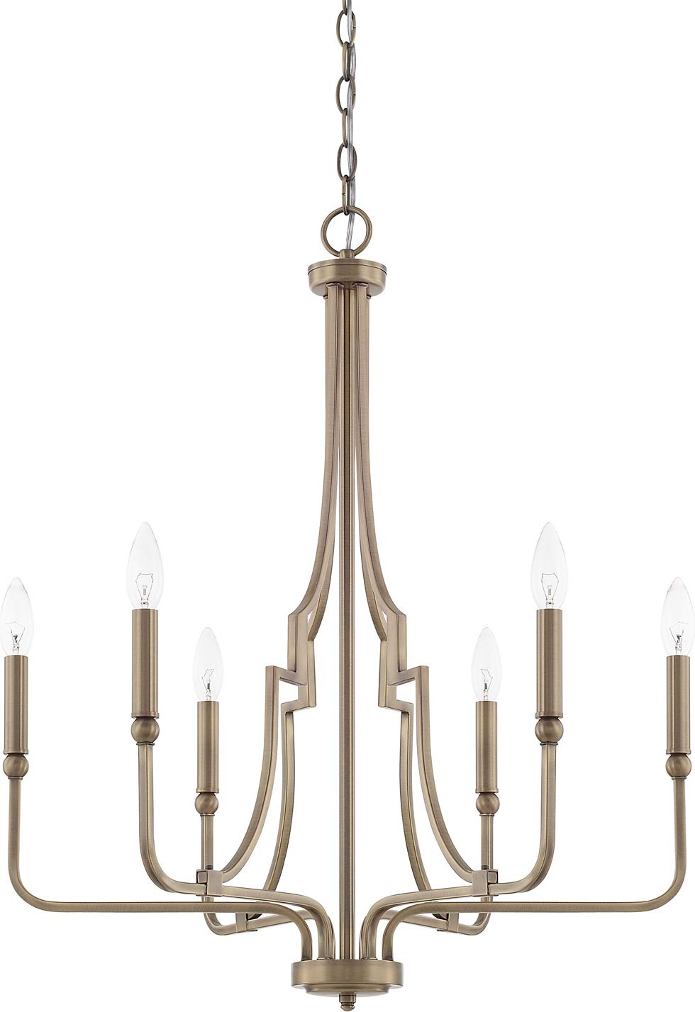Capital Lighting 419361AD Dawson 6 Light Chandelier Aged Brass