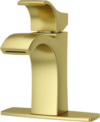 Pfister Venturi Bathroom Sink Faucet, Single Control, 1-Handle, Single Hole, Brushed Gold Finish, LF042VNBG