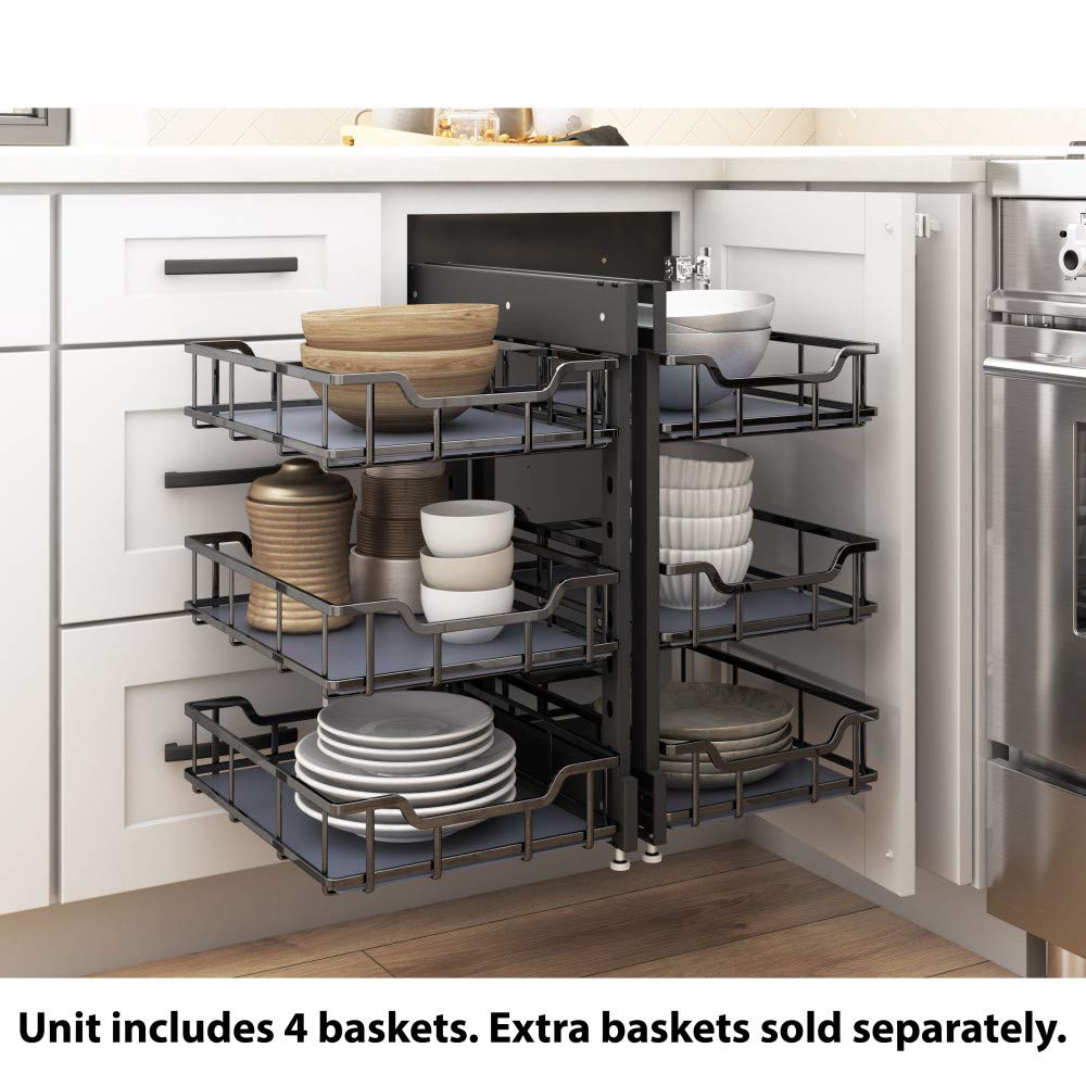 Hardware Resources SWS-BCFH15BN 15" Black Nickel STORAGE WITH STYLE® Full-Height Blind Corner Organizer