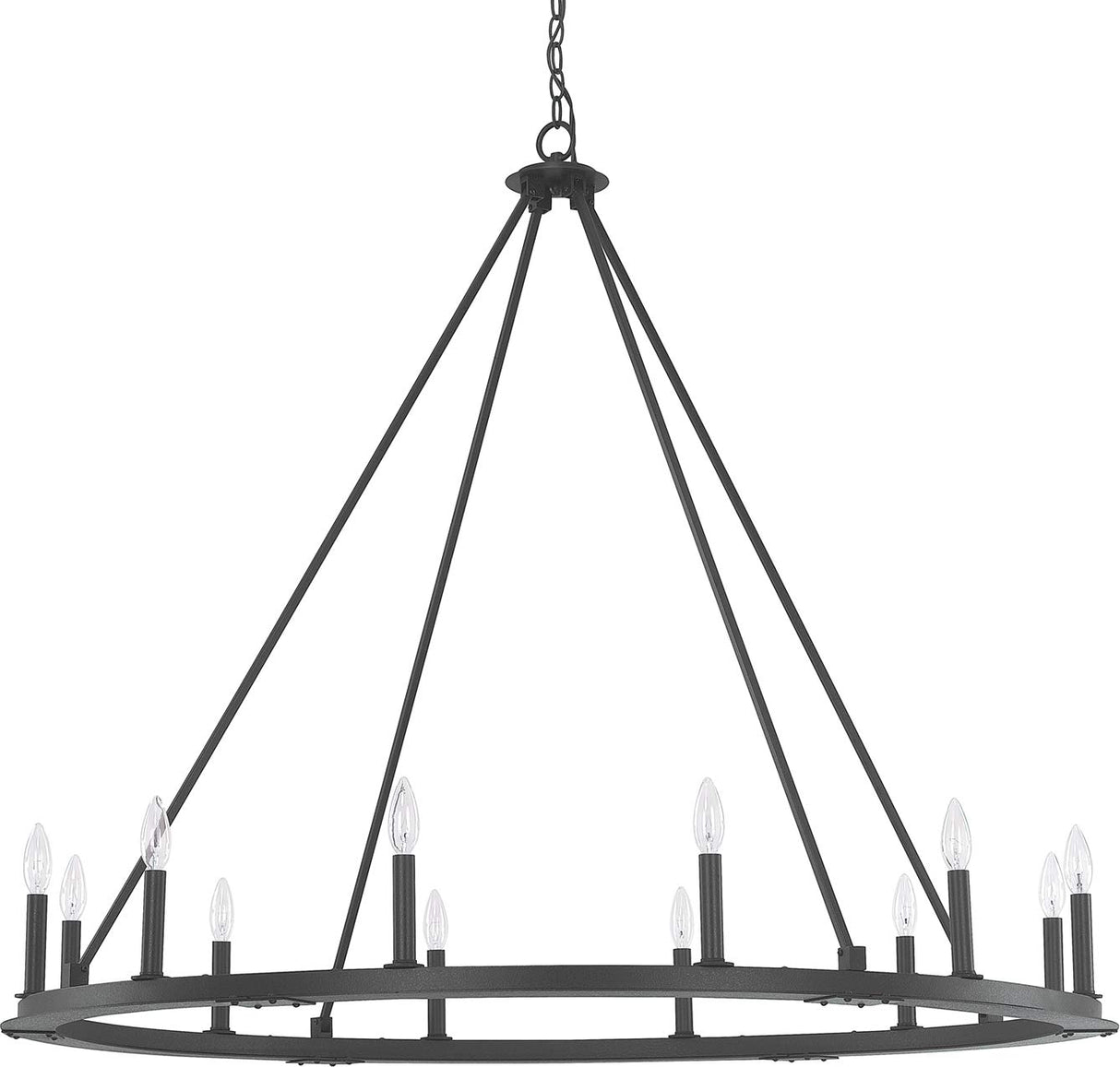 Capital Lighting 4912BI-000 Pearson 12 Light Chandelier Black Iron
