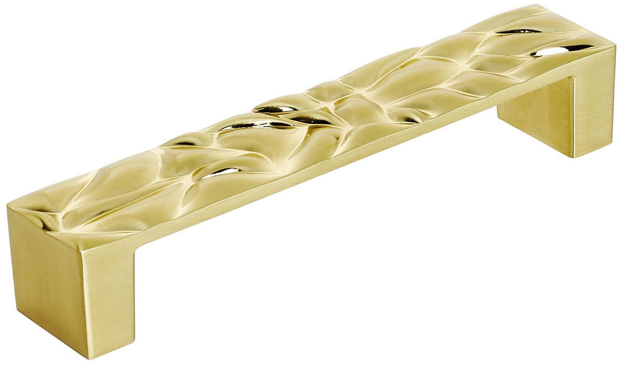 Amerock Cabinet Pull Brushed Gold 5-1/16 inch (128 mm) Center to Center Calathea 1 Pack Drawer Pull Drawer Handle Cabinet Hardware