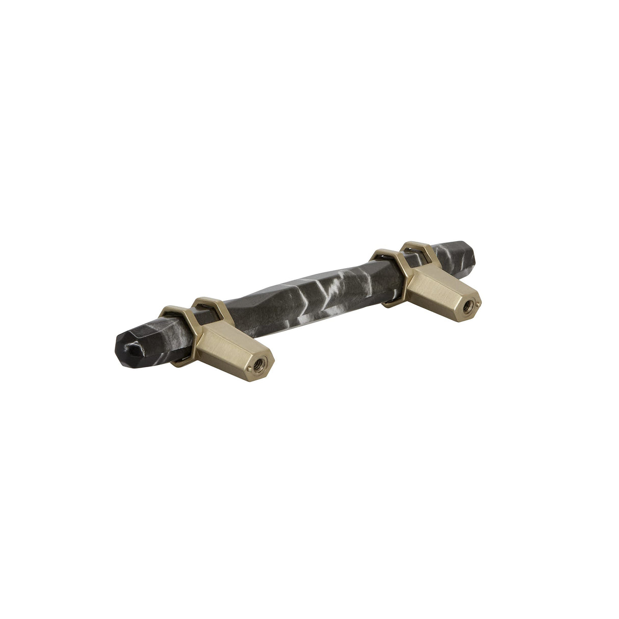 Amerock Cabinet Pull Marble Black/Golden Champagne 3-3/4 inch (96 mm) Center-to-Center Carrione 1 Pack Drawer Pull Drawer Handle Cabinet Hardware