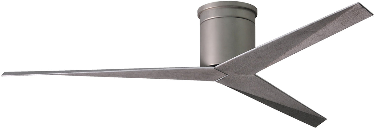 Matthews Fan EKH-BN-BW Eliza-H 3-blade ceiling mount paddle fan in Brushed Nickel finish with barn wood ABS blades.
