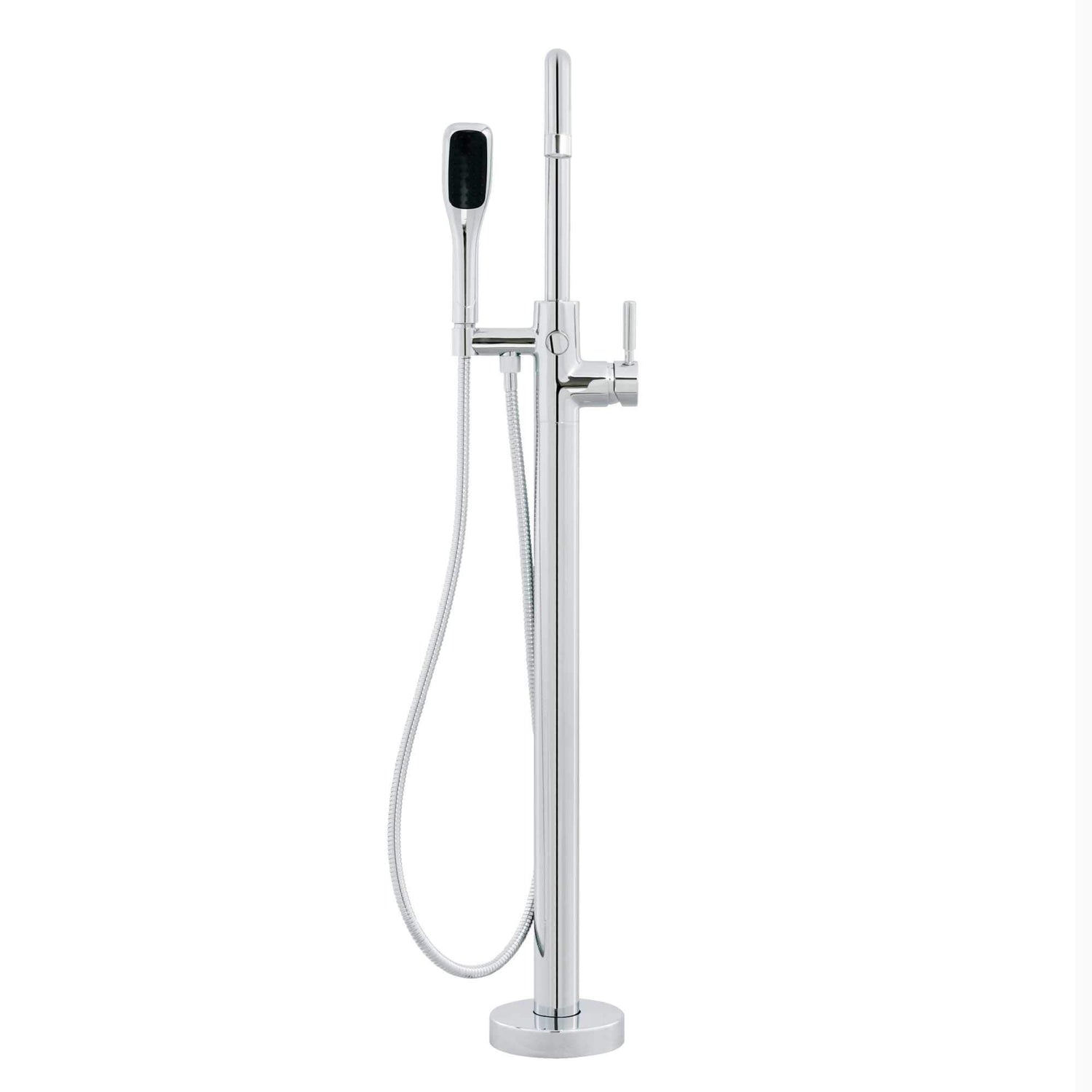 Miseno MTF194 Floor Mounted Tub Filler with Integrated Valve and Diverter - Includes Hand Shower - Flat Black