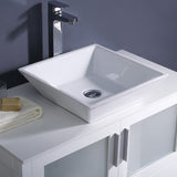 Fresca FVN6236WH-VSL Fresca Torino 36" White Modern Bathroom Vanity w/ Vessel Sink