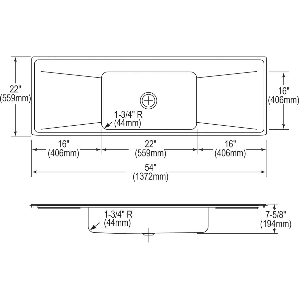 Elkay ILR5422DD1 Sink, Stainless Steel