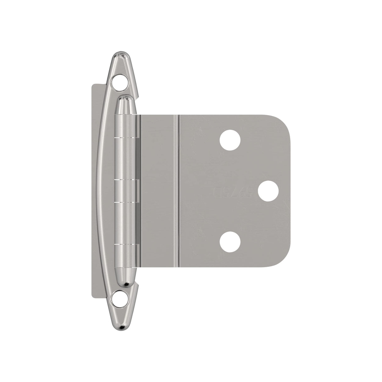 Amerock Cabinet Hinge 3/8 inch (10 mm) Inset Hinge Polished Chrome 2 Pack Non Self-Closing Hinge Face Mount Hinge Cabinet Door Hinge