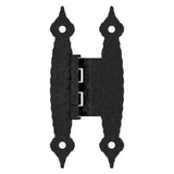 Amerock Cabinet Hinge 3/8 inch (10 mm) Offset Hinge Colonial Black 2 Pack Non Self-Closing Hinge H-Type Hinge Cabinet Door Hinge