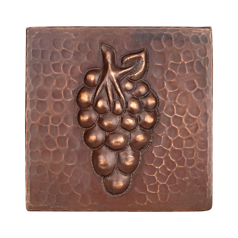 Premier Copper Products T4DBG 4-Inch by 4-Inch Copper Grape Tile, Oil Rubbed Bronze
