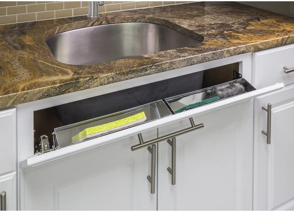 Hardware Resources TOSS14-R 14-13/16" Stainless Steel Tip-Out Tray Kit for Sink Front