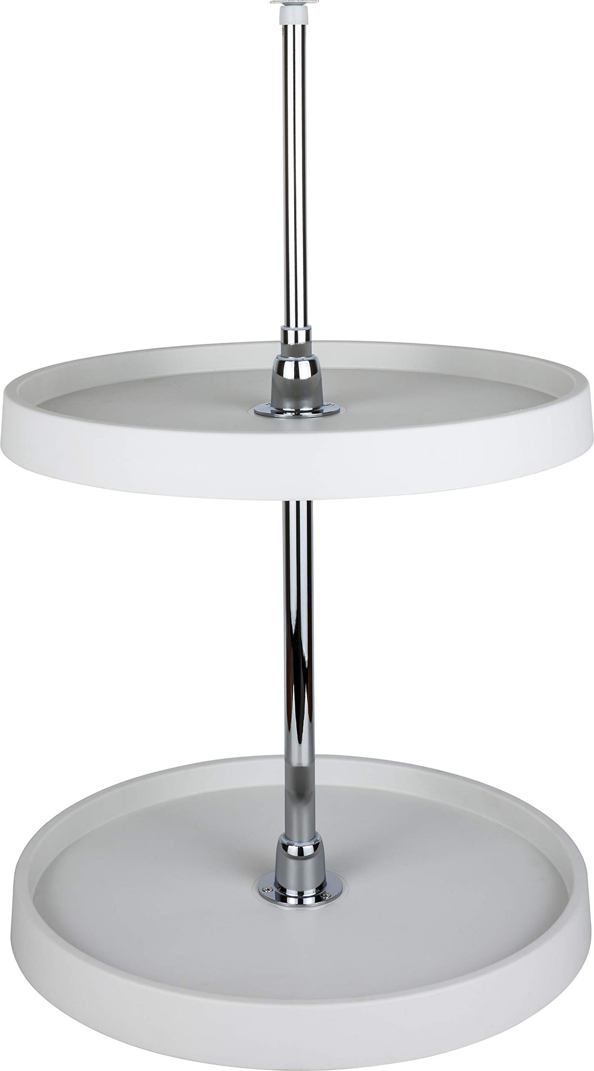 Hardware Resources PLSMR24 24" Round Two-Shelf Plastic Lazy Susan Set with Chrome Hubs