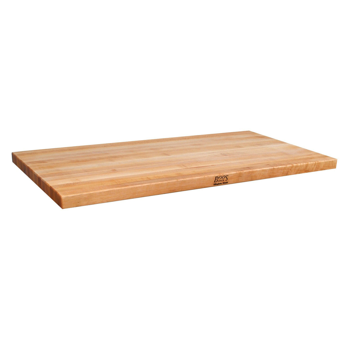 John Boos KCT2-10932-V Edge-Grain Maple Butcher Block Countertop - 2-1/4" Thick, 109"L x 32"W, Varnique Finish