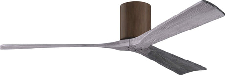 Matthews Fan IR3H-WN-BW-60 Irene-3H three-blade flush mount paddle fan in Walnut finish with 60” solid barn wood tone blades. 