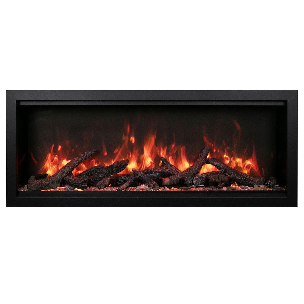 Amantii SYM-50-BESPOKE Symmetry Bespoke - 50" Indoor / Outdoor Electric Built In Fireplace featuring, WiFi Compatibilty & Bluetooth Connectivity, MultiFunction Remote, and a Selection of Media Options