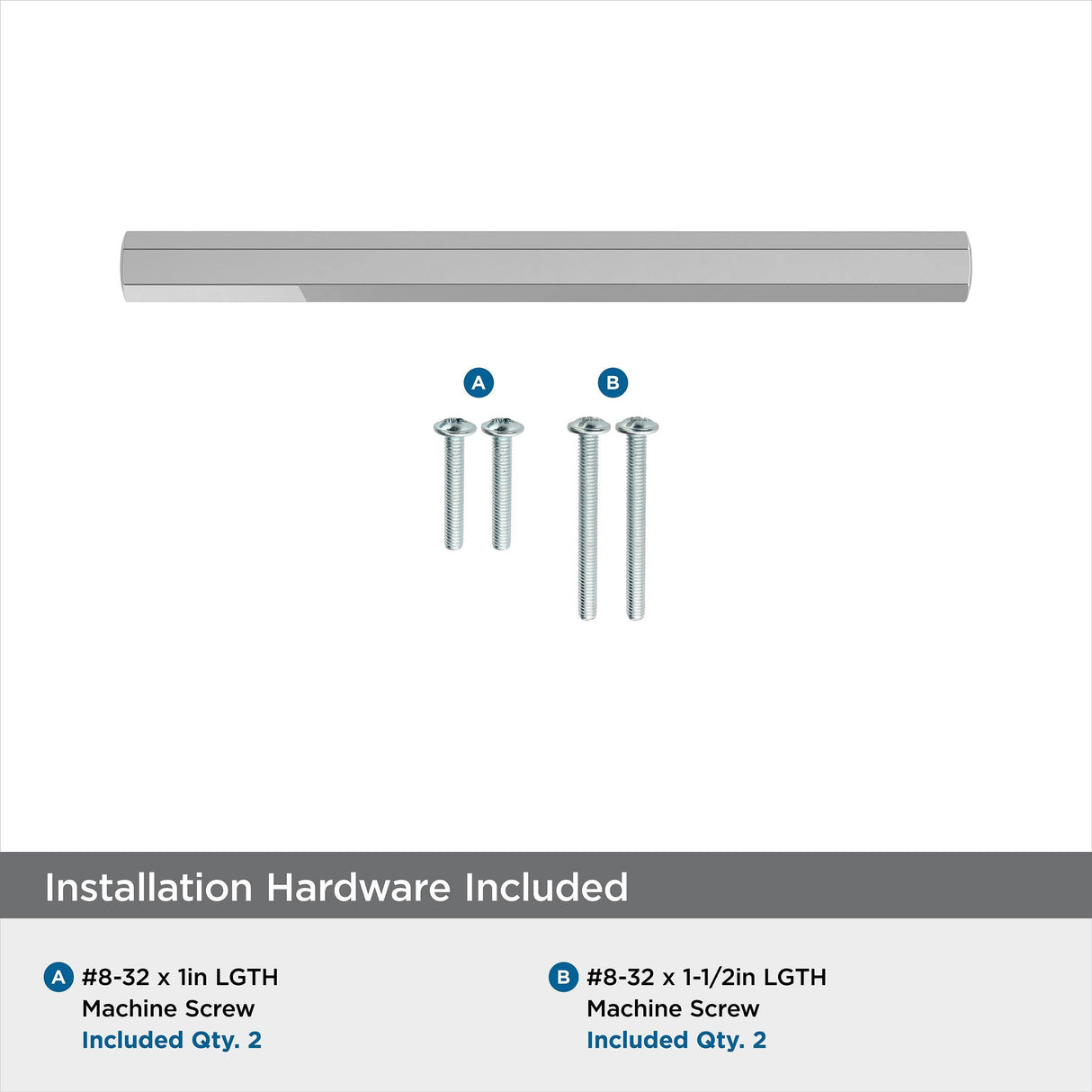 Amerock Cabinet Pull Polished Chrome 3-3/4 inch (96 mm) Center-to-Center Caliber 1 Pack Drawer Pull Cabinet Handle Cabinet Hardware