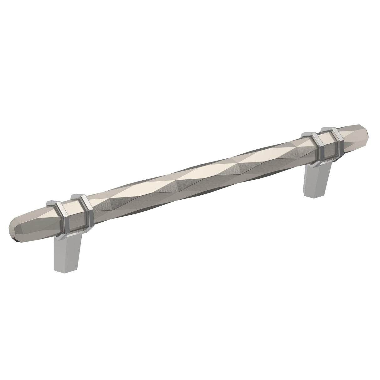 Amerock Cabinet Pull Satin Nickel/Polished Chrome 6-5/16 inch (160 mm) Center-to-Center London 1 Pack Drawer Pull Drawer Handle Cabinet Hardware