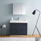 Fresca FVN8442GO Fresca Valencia 40" Gray Oak Free Standing Modern Bathroom Vanity w/ Medicine Cabinet
